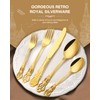 Stapava 20 Pcs Retro Royal Gold Silverware Set, Stainless Steel