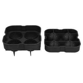 4 Grids Ice Ball Mold Reusable Food Grade Silicone Ice Ball Maker Tray Home Kitchen Utensils Black