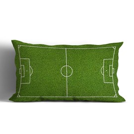 huester Green Soccer Field Pillow Cover 12x20, Soccer Themed Gifts Green Pillow Case, Soccer Decor for Boys Room, Green Socce Lover Gifts Reversible Pillow Decorative Throw Pillows Cover