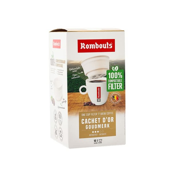 Rombouts Cachet D'or compostable one Cup Filters 4 Pack - 40 Filters
