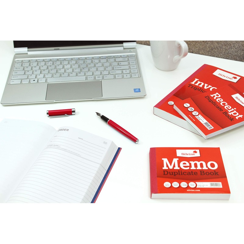 Silvine Duplicate Receipt Book - 100 Receipts per Book, Gummed