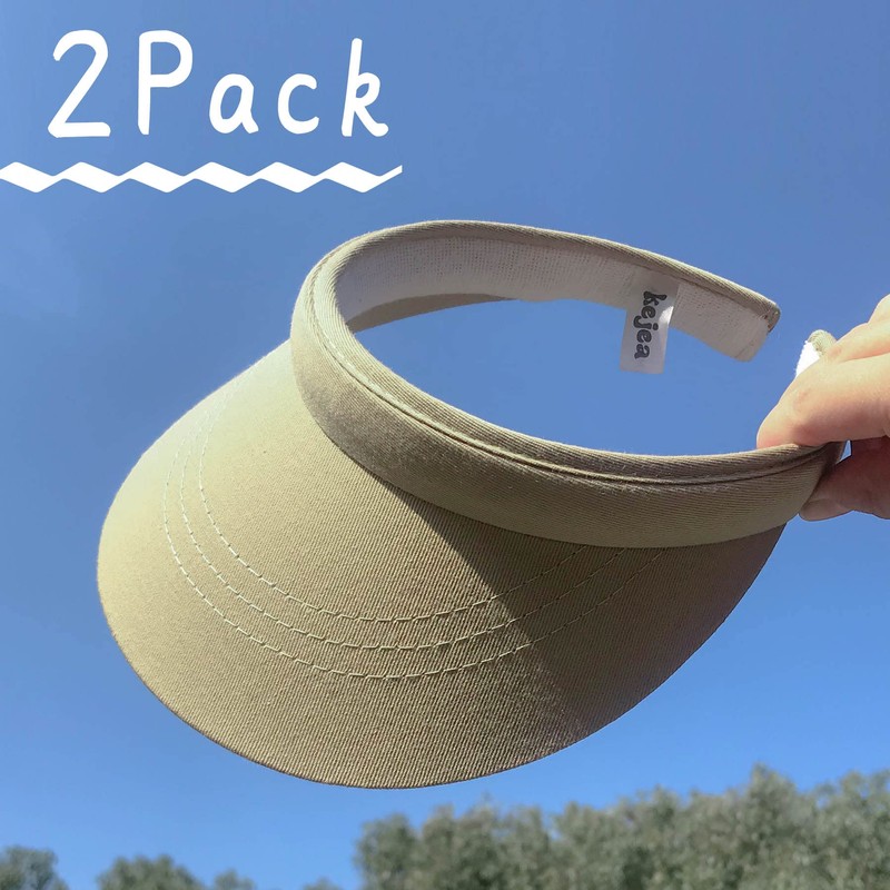 Paquete de 2 viseras para mujeres y hombres, visera ajustable