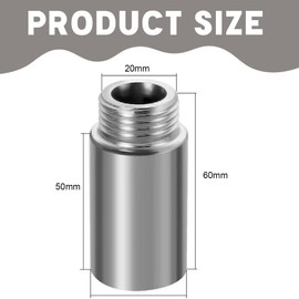 GHPKOTW Shower Head Extension Arm 5 cm Stainless Steel Shower Extension Tube Thread Shower Extension Pipe Straight Shower Arm Extension for Bathroom Accessories