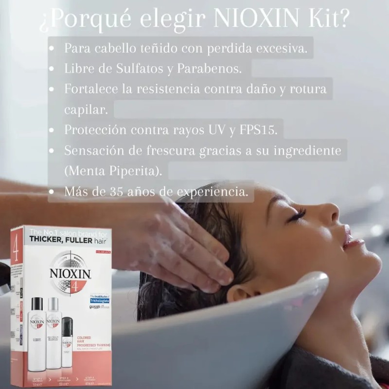 Nioxin Kit Anticaída Sistema #4 150ml Para Cabello Teñido
