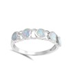 White Simulated Opal Heart Promise Love Ring New .925 Sterling