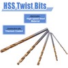 Bestgle 50 Pcs Mini Twist Drill Bit Set Titanium Coated