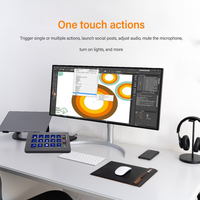 15 Keys Visual Keyboard Macro Keyboard for Stream Deck One