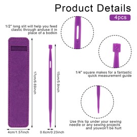 4 Pieces That Purple Thang Sewing Purple Thangs with 2 Felt Storage Pouches Multifunctional Sewing Seam Presser Tool, Blue & Purple