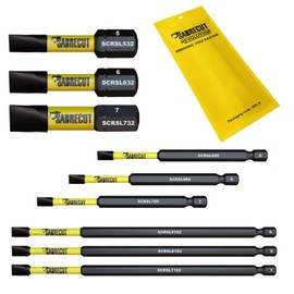 9 x SabreCut SCRK9SL 32mm 89mm 152mm SL5 SL6 SL7 Slotted Magnetic Impact Screwdriver Driver Bits Set Heavy Duty