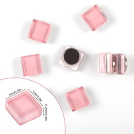 JarThenaAMCS 36Pcs Pink Glass Refrigerator Magnets Strong Fridge Magnets Square Decorative Magnetic Stickers for Home Kitchen Locker Office Supplies