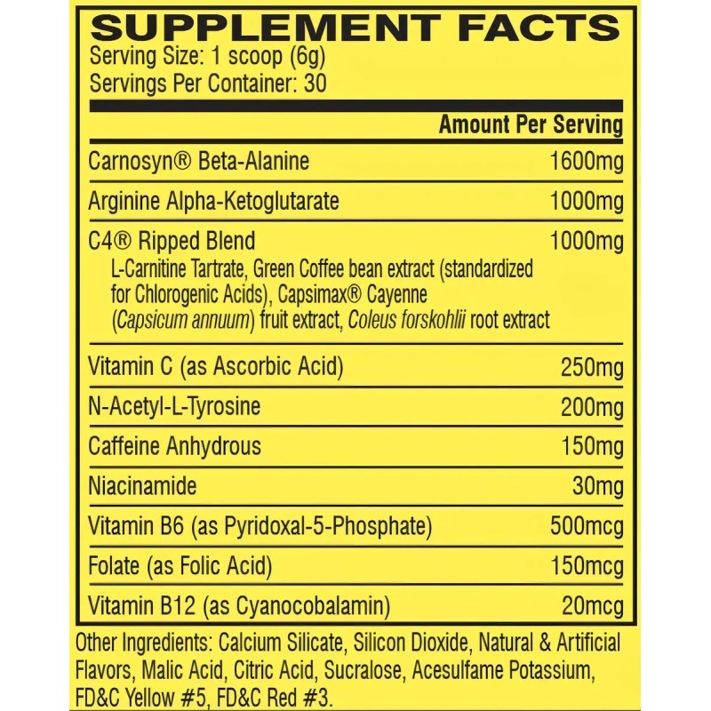 Cellucor Pre Workout Powder Suplemento Polvo Ripped Carnosyn Beta Alanina