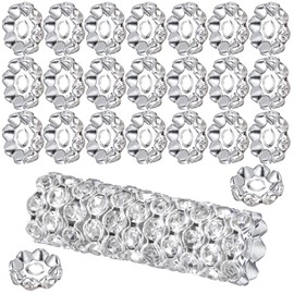 100 Pcs Rhinestone Beads, 12mm Bulk Beadable Spacer Beads, Diamond Crystal Bead for Beadable Pens DIY Pen, Bracelet, Jewelry Making, Craft Supplies