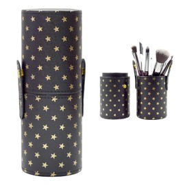 Star Pattern Makeup Brush Holder, Black,