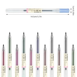 OFFCUP Gel Ink Pens, 12pcs Liquid Ink Rollerball Pen, 0.5mm Fine Point Ballpoint Pens Japanese Style Gel Pens for Writing and Journaling, Stationery for Home, School, Office Supplies (Multicolor)