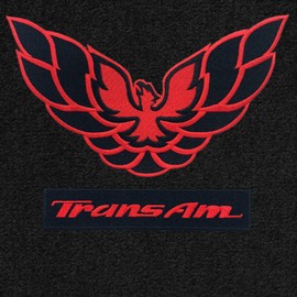Lloyd Mats Heavy Duty Carpeted Floor Mats for Pontiac Firebird/Trans Am 1993-2002 Black - Red Firebird + Trans Am Logo (Black, 2PC - Fronts)