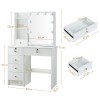 Yamissi 10 LED Lighted Mirror 6 Drawers Vanity Makeup Table