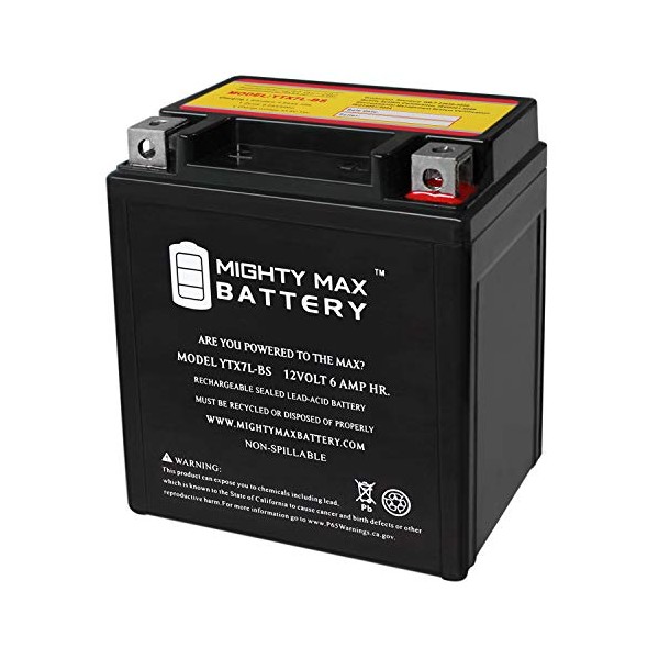 Mighty Max Battery YTX7L-BS 12V 6AH Sealed AGM Battery for Motorcycle Brand Product