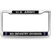 Infantry Division Flag License Plate Frame Chrome Army 8th Infantry