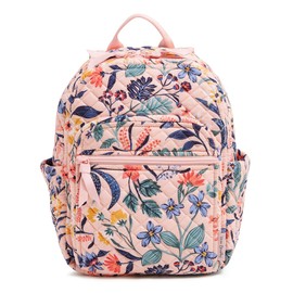 Vera Bradley Women's Cotton Small Backpack, Paradise Coral, One Size