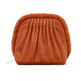 Francfranc Velour Pleated Stand Pouch, orange