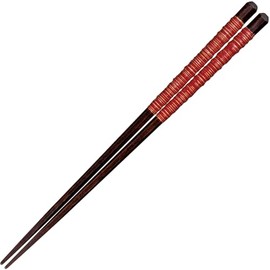 Sunlife H-06844 Octagonal Kinsah Chopsticks for Adults, Long, Dishwasher Safe, Easy to Pinch Point, Red, 9.1 inches (23 cm), Made in Japan