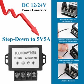 MZHOU DC 12V 24V to 5V 5A Step-Down Converter，8-35V DC Buck Converter to 5A 25W, Power Transformer, DC to DC voltage regulator, Variable Converter,for Lights, Speakers, Water Pumps, Radios, Car Trucks