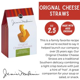 J&M Foods Original Cheese Straws, Family Favorite Snacks, Made with Aged Cheddar, Simple Ingredients, Perfect for Parties, Quick Bites & Sharing, 2.5 oz, 1 Pack
