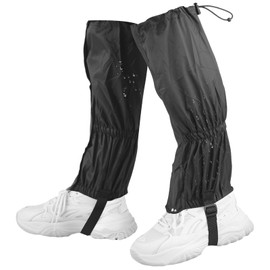 Hopton Outdoor Gaiters, Adjustable Gaiters, Waterproof, Gaiters, Hiking, Leg Protection Gaiter for Men and Women, Outdoor, Hiking, Skiing, Mountaineering, Black