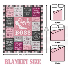 Joyloce Boss Lady Gifts for WomenThrow Blanket 60"X50", Best Boss Gifts for Women, Christmas Birthday Appreciation Thank You Gifts for Boss Woman Female
