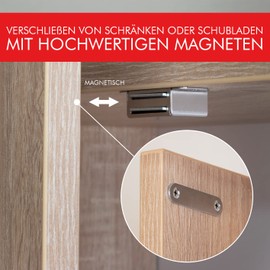 LouMaxx Magnetic Door Catch Extra Strong – Holding Force 15kg – Set of 2 in Stainless Steel – Cabinet Magnets - Door Magnet - Door Magnetic Catch - Magnetic Cabinet Latch - Magnetic Door Latch