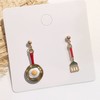 ANDPAI Cooking Baking Chef Charms Earrings Frying Pan Fried Egg