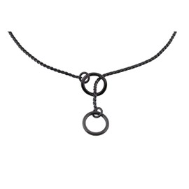 Alvalley Metal Chain Dog Show Collar - Pet Slip Collar for Shows - Fine Brass Snake Choke Chain Collar - Adjustable for Toy, Small, Medium, Large, and Extra Large Dogs (Black, 12", 1.8mm Thick)