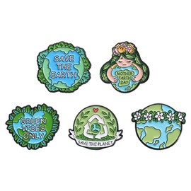 Save The Earth Environment Enamel Pins Mother Earth Day Save The Earth Enamel Pins Green Vibes Only Brooches Lapel Badges Plant Pin Brooch for Backpacks Badges Hats Bags