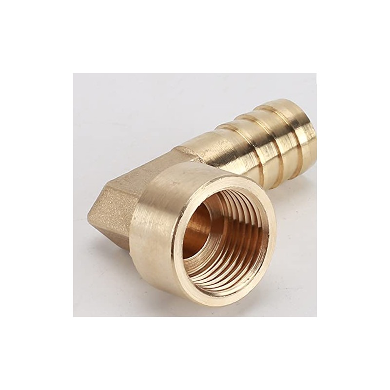 HATOOLHA® Brass Barb Hose Fitting, Elbow Pipe Connector 8mm Barbed