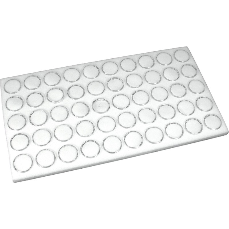 Glass Top Jewelry Display Case Box White 50 Gem Jars