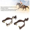 MORECP Horse Spurs Pair with Leather Spurs Belt, Antique Brass