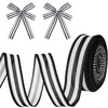 Mupera Black & White Striped Wired Ribbon - 1" x
