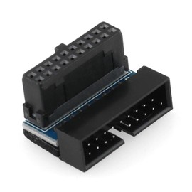 DGZZI USB 3.0 90 Degree Adapter Black USB 3.0 19Pin/20Pin Male to Female L Turn Right Angle Power Adapter Board for Motherboard Up Angled