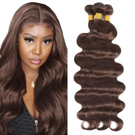 MAMART Brown Body Wave Bundles Human Hair Color 4 Dark Brown Bundles Body Wave Human Hair 12 14 16 Inch Wet And Wavy Brazilian Unprocessed Hair Extension