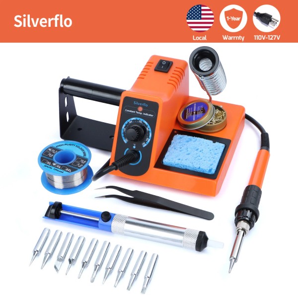 silverflo Electric Soldering Station Kit for Home Repair 60W Adjustable