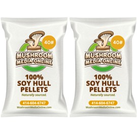 MushroomMediaOnline - 100% Soy Hull Mushroom Pellets - Ideal and Fast-Growing Substrate for Mushroom Cultivation, Oyster Mushrooms, Shiitake, and More (20, Pounds)