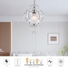 FLSFU Plug in Crystal Chandelier,14.7 Ft Hanging Lights with Clear