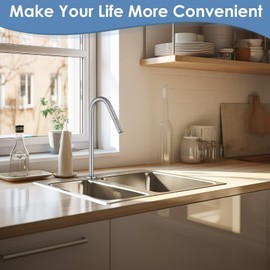 Sanliv Drinking Water Purifier Faucet, Chrome Filtered RO Water Faucet for Kitchen Sink,Pure Water Filter Tap for Reverse Osmosis System, Lead-Free Stainless Steel, Chrome