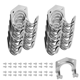 EVDZNA Storage Hooks, 20 Piece Set of Tool Hooks, Shed Storage Hooks, Wall Mounted Garage Hooks, with Screws, Suitable for Gardens, Garages, Bathrooms and Homes