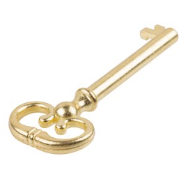 Brass Plated Hollow Barrel Skeleton Key for Cabinet Doors, Dresser Drawers, Grandfather Clocks - Antique, Vintage, Old Furniture | SK1-DB