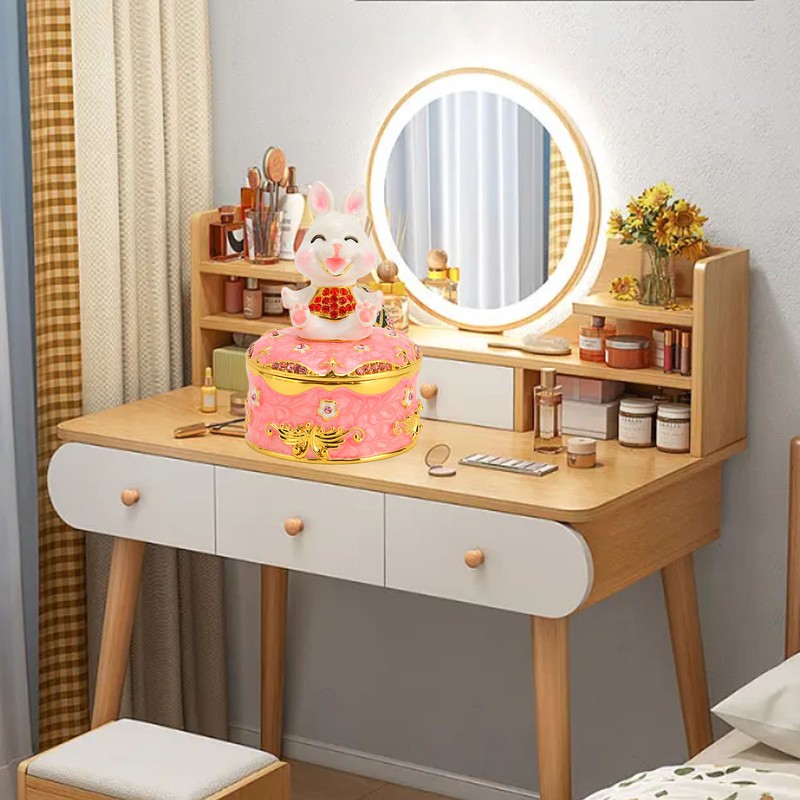 Trinket Box Bunny Shape Exquisite Cute Magnetic Design Jewelry Storage