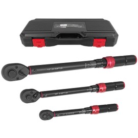 MeilsurY 3-piece Torque wrench set includes sizes of 1/4, 3/8, and 1/2-inch Drive. The 72-Tooth Dual Scale Torque Wrench has Dual Range Scales in FT.LB and N.M for precise Bike, Moto, and Car Repair