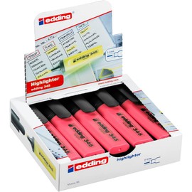edding 345 highlighter - red - 10 highlighters - chisel nib 2-5 mm - ideal for bright markings and highlighting text passages and notes