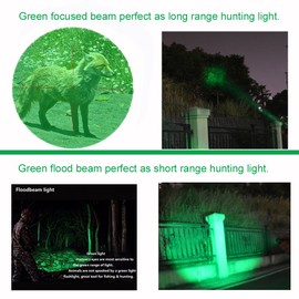 WAYLLSHINE Single Mode Green LED Flashlight, 150 Yard Long Range, High Power, Night Vision, Compact Green Flashlight Torch For Night Observation