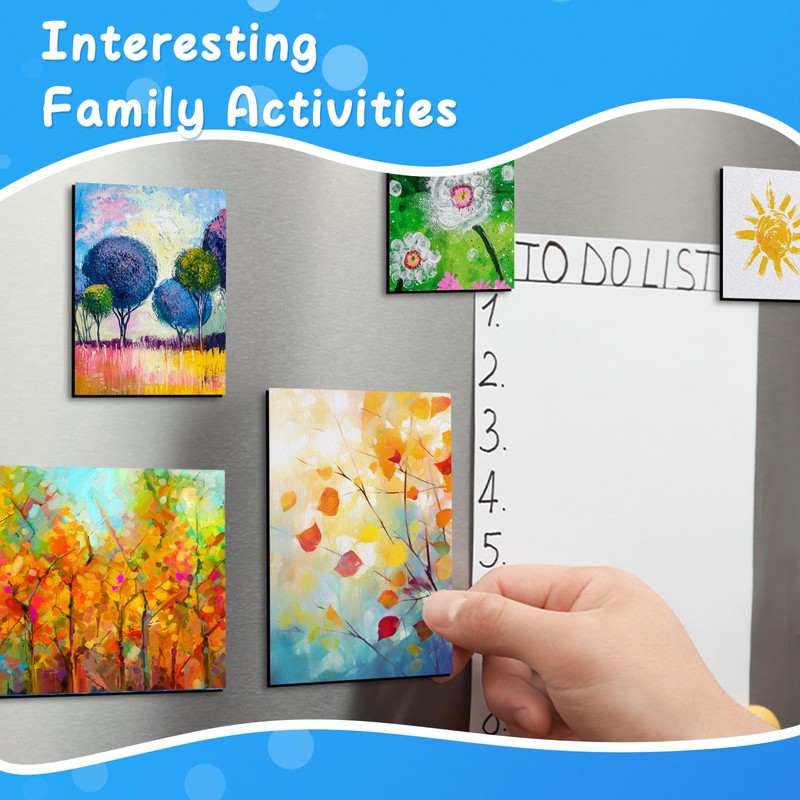 Engrowtic 30 Pcs Mini Magnetic Canvas Panel Boards Magnetic Painting